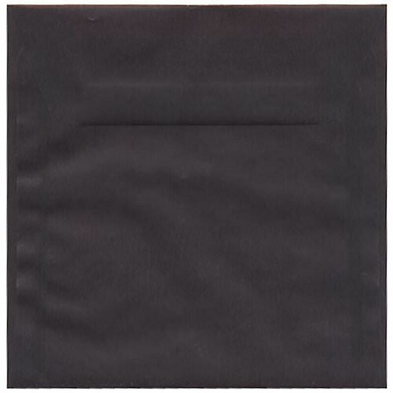 JAM PAPER Square Translucent Vellum Envelopes, 6 1/2" x 6 1/2", Charcoal Grey, 50/Pack (241331991I) image 1