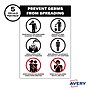 Avery Surface Safe "Prevent Germs from Spreading" Preprinted Wall Decals, 7" x 10", White/Black, 5/Pack (83174)~#|#~81DE6ADE-30C5-424F-955D597B62ABC798_sc7