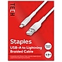 Staples TECH Lightning to USB-A Charging Cable, 6.6 ft., White (ST62331)~#|#~81E25AA3-F70E-4AB9-8C82B86D8134D794_sc7