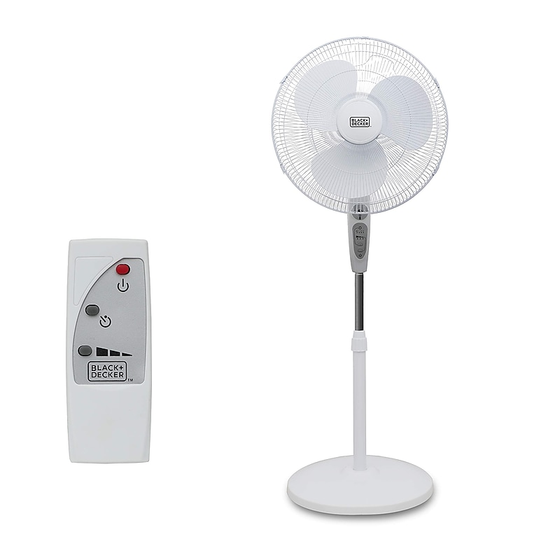 Black & Decker 18" Oscillating Pedestal Fan, 3-Speed, White (BFSR18"W) image 1