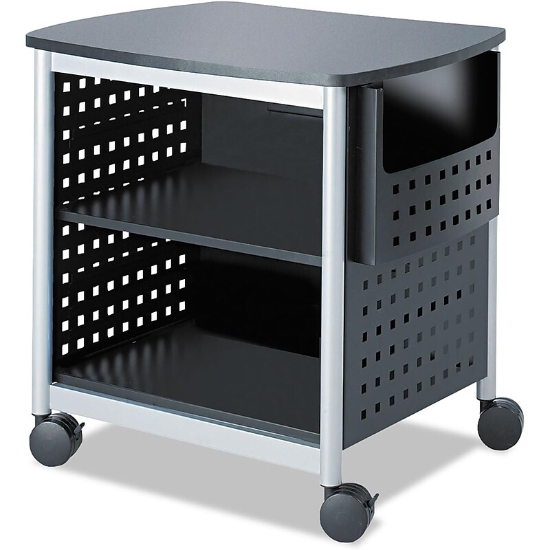 Safco Scoot Metal Mobile Printer Stand with Lockable Wheels, Gray (1856BL) image 1