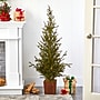 Nearly Natural Alpine Natural Look Artificial Christmas Tree in Wood Planter, 4' (T1504)~#|#~81E3CECB-8786-45C0-87C46EA264ED812E_sc7
