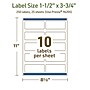 Avery Dissolvable Rectangle Multipurpose Labels, 1.5" x 3.75", Off-white, 250/Pack (94205)~#|#~81E663B7-9765-46CE-BE63FF4706CD8DED_sc7