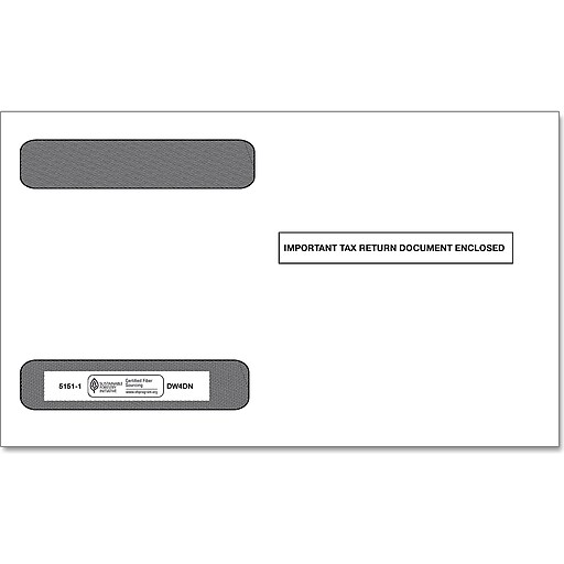 ComplyRight Double Window Envelope for W2 (5218) Tax Form, 5.63" x 9