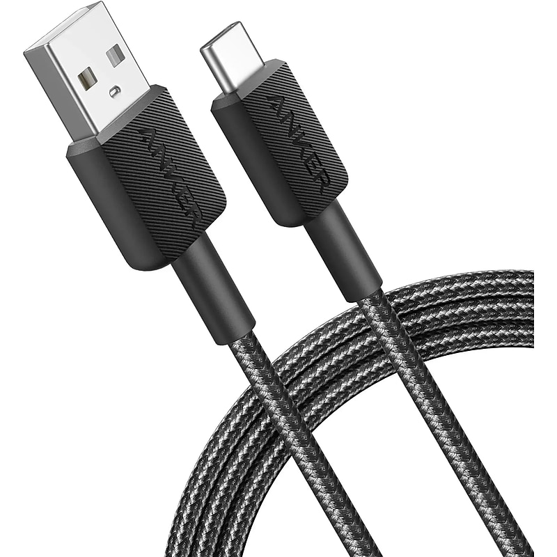Anker 322 USB-C to USB-A Charging Cable, 6 ft. Black (A81H6H11-1) image 1