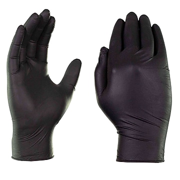 CAX BLACK 100グラム3本セット　ブラック X3 Powder-Free Nitrile Gloves, Latex Free, Large, Black, 100/Box