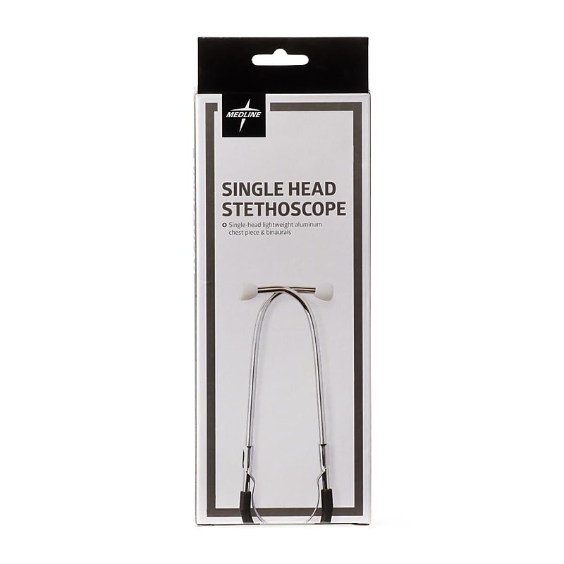 Medline Single Head Stethoscope, Black (MDS926101) image 1