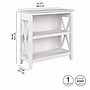 Bush Furniture Key West 30"H 2-Shelf Bookcase with Adjustable Shelf, Pure White Oak (KWB124WT-03)~#|#~81F8AD88-279E-4D65-BE243C1AA8F10A0D_sc7