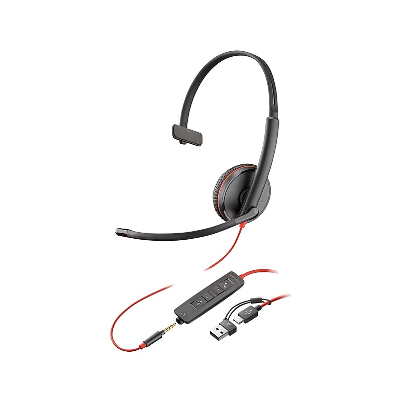 Poly Blackwire 3215 Mono Headset, USB-C/USB-A/3.5mm, UC Certified (8X227AA) image 1