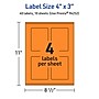 Avery Laser/Inkjet Multipurpose Rectangle Labels, 4" x 3", Bright Orange, 40/Pack (94252)~#|#~8203C229-6249-46EC-8A098A21E73907A5_sc7
