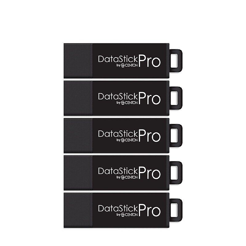 Centon DataStick Pro 128GB USB 3.2 Type A Flash Drive, Black, 5/Pack (C1-U3P6-128G-5) image 1