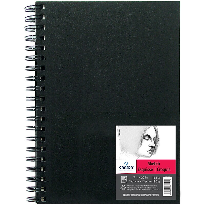 Canson Artist Series 7" x 10" Spiral Bound Drawing Sketch Book, 80 Sheets/Book (MCX100510427) image 1
