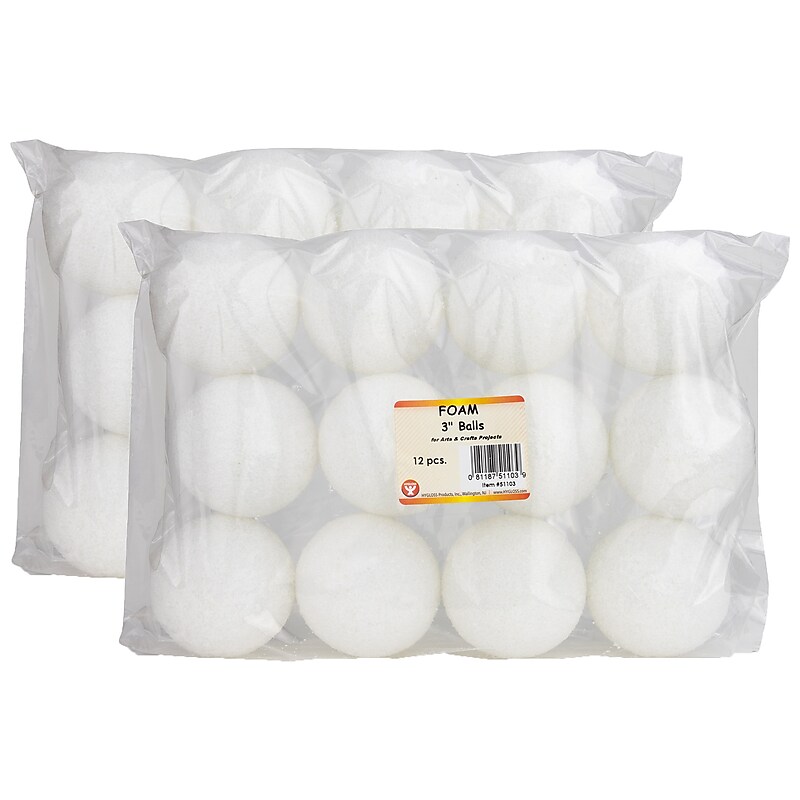 Hygloss Balls, Grade K+, 12 Per Pack, 2 Packs (HYG51103-2) image 1