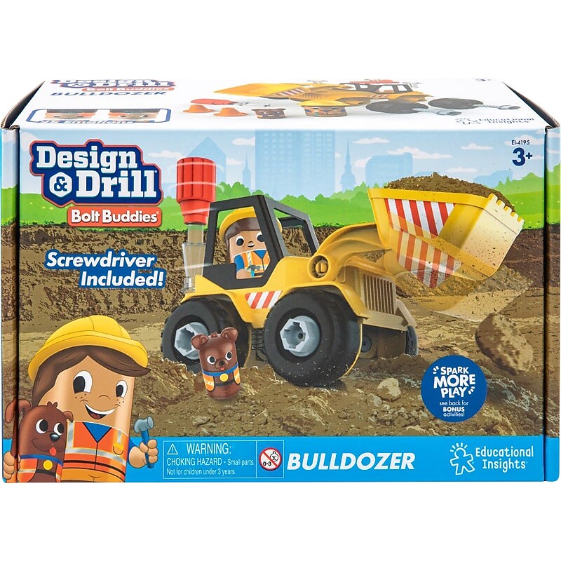 Educational Insights Design & Drill Bolt Buddies Bulldozer (4195) image 1