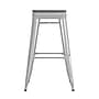 Flash Furniture Kai Indoor-Outdoor Backless Bar Height Stool, White with Gray Seat (CH3132030WHPL2G)~#|#~82129B15-9F58-461F-B03C6B33645B1CC6_sc7