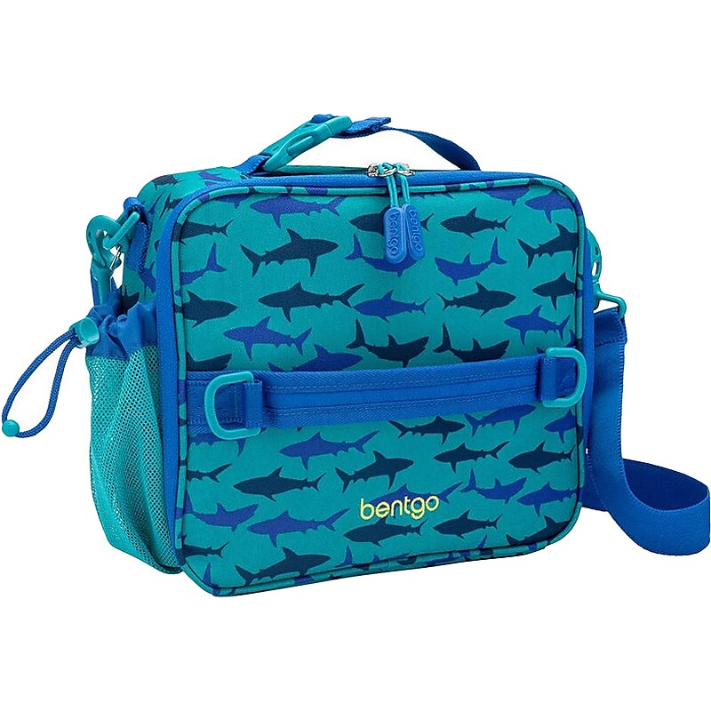 bentgo Kids Prints Sharks Insulated Lunch Bag, Blue (BGPTBAG-SHK) image 1