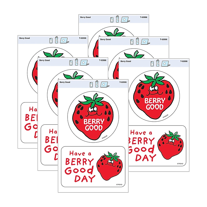 Trend Enterprises Berry Good Vinyl Stickers, Multicolored, 2/Pack, 6/Packs/Bundle (T-62006-6) image 1