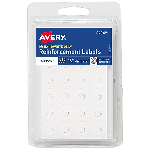 Avery Reinforcement Labels, Permanent - 560 labels