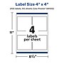 Avery Laser/Inkjet Square Multipurpose Labels, 4" x 4", Glossy White, 200 Labels/Box (94100)~#|#~822DF85E-DE8C-464D-BDA86B3B3035E5CC_sc7