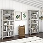 Bush Furniture Key West 66"H 5-Shelf Bookcase with Adjustable Shelves, Linen White Oak Laminated Wood, 2/Set (KWS046LW)~#|#~822F029E-FA16-461F-B49C49B2E3442266_sc7