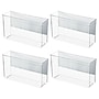 iDESIGN Magnetic Plastic Storage Bin, 6.25" x 3"x 11", Clear, 4/Pack (28111M4)~#|#~82385204-BFA4-4165-B1F53C9D1B302262_sc7