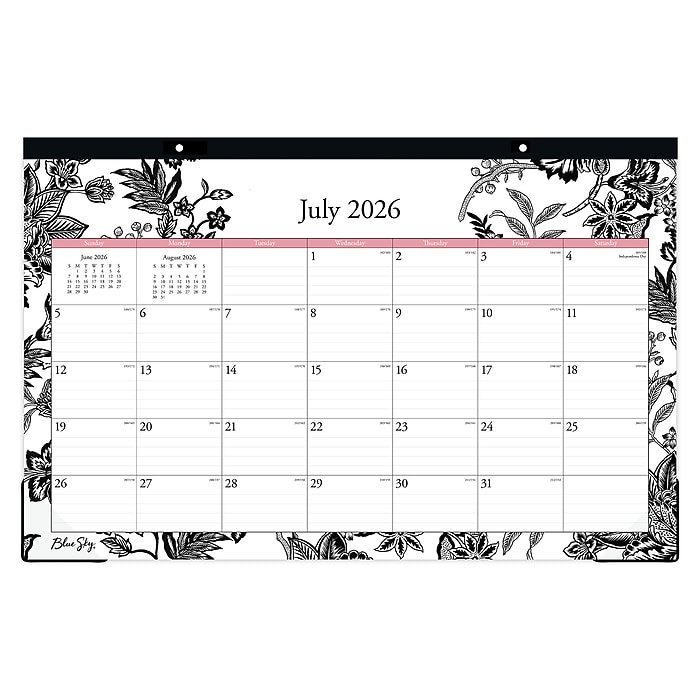 2026-2027 Blue Sky Analeis 11" x 17" Academic Monthly Wall Calendar, Black/White (130617-A27)