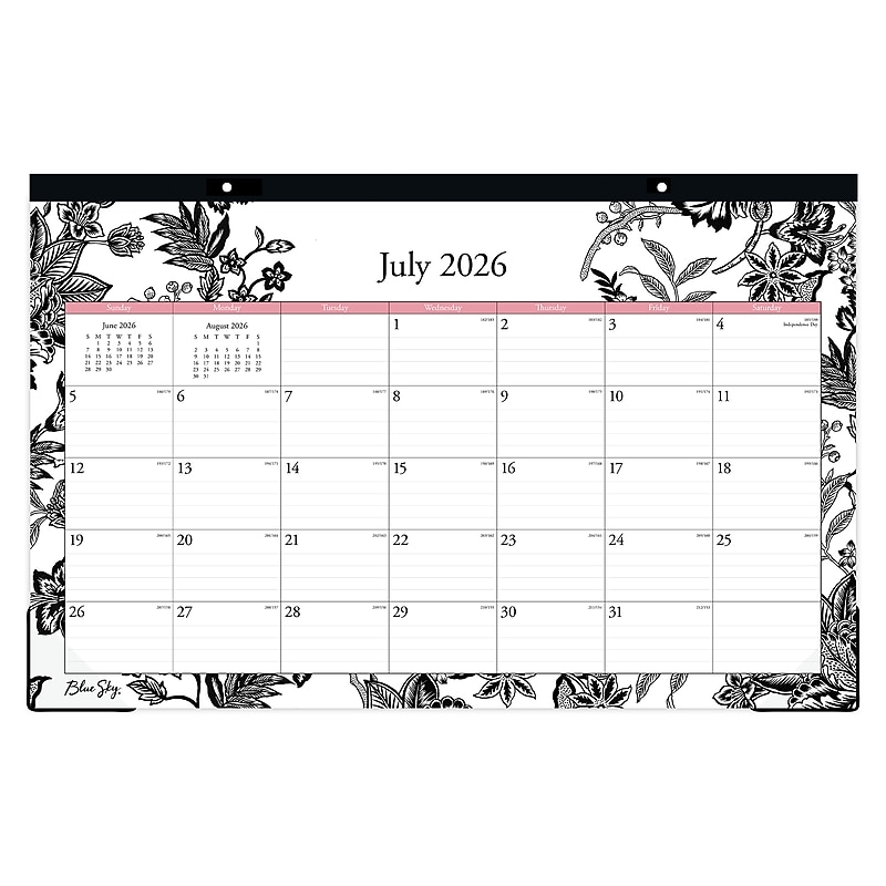 2026-2027 Blue Sky Analeis 11" x 17" Academic Monthly Wall Calendar, Black/White (130617-A27) image 1