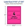Avery Rectangle Laser/Inkjet Multipurpose Labels, 2.25" x 7.75", Neon Magenta (40/Pack)~#|#~823FB568-3354-427A-9B2BEF2B0D077C49_sc7