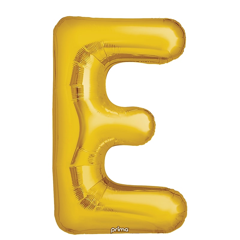 Party City 16" "E" Foil Balloon, Gold, 2/Pack (AM60050218-19) image 1