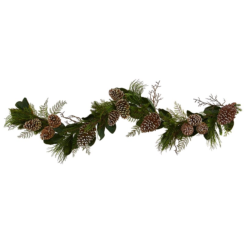 Nearly Natural Artificial Pinecone and Pine Garland, 6' (4199) image 1