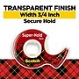 Scotch Transparent Clear Tape Refill, 0.75" x 16.67 yds., Clear (198DM-2)~#|#~8251E8A9-51B9-4CD1-9AFA186BEA6DCC8F_sc7