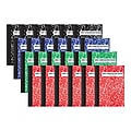 Better Office Mini Composition Notebooks, 3.25" x 4.5", Narrow Ruled, 80 Sheets, Assorted Colors, 24/Pack (25524-24PK)