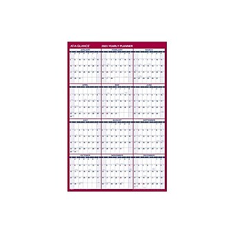 2023 AT-A-GLANCE 24" x 36" Yearly Wall Calendar, Reversible (PM212-28-23)