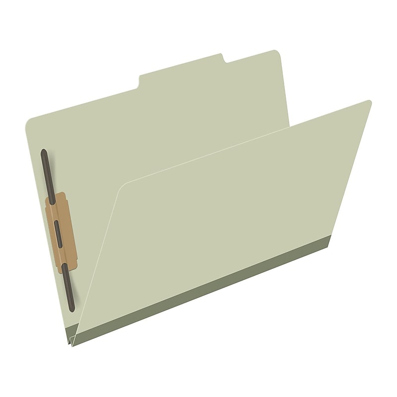 Ecom Folders Recycled Pressboard Classification Folder, 2" Expansion, Legal Size, Green, 25/Box (DV-T52-02-3GRN) image 1