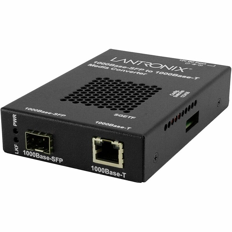 Lantronix SGETF Gigabit Ethernet Multi-Mode Media Converter Transceiver, 1000 Mbps (SGETF1039 110 SA) image 1