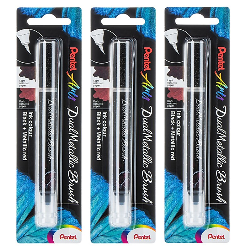 Pentel DualMetallic, Brown Ink, 3/Bundle (PTAXGFHBPDAX-3) image 1