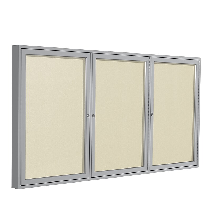 Ghent Vinyl Bulletin Board, Satin Frame, 6' x 4' (PA34872VX-185) image 1