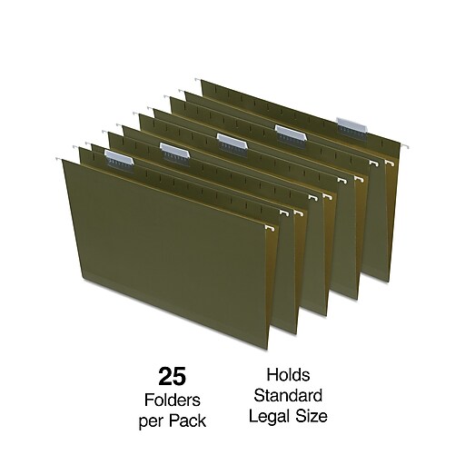 Staples Box Bottom Hanging File Folder, 2" Expansion, 5Tab, Legal Size