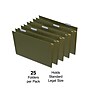 Staples Heavy Duty Box Bottom Hanging File Folder, 2" Expansion, 1/5-Cut Tab, Legal Size, Standard Green, 25/Box~#|#~82784E60-D14B-4537-AE75CFF4B24354AD_sc7
