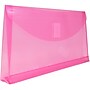JAM Paper Premium Plastic Filing Envelope with Hook & Loop Closure, 5 1/4" x 10", Fuchsia Pink, 3/Pack (921V1FUX3)~#|#~827A393D-1A3D-4F83-BF5427FD52BAD46B_sc7