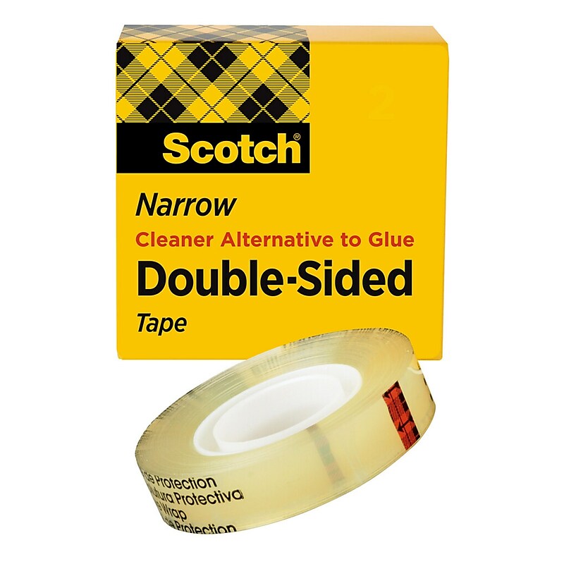 Scotch Permanent Double Sided Tape Refill, 1/2" x 25 yds., 1" Core, Clear (665) image 1