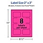 Avery Laser/Inkjet Rectangle Scalloped Multipurpose Labels, 2" x 3", Neon Magenta, 80/Pack (94267)~#|#~828137C2-F8E8-45FF-8FEA8E345A6E5ABF_sc7