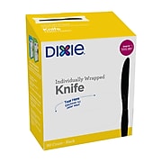 Dixie Grab 'N Go Individually Wrapped Knife, Medium-Weight, Dispenser Box, Black, 90/Pack (KM5W540)