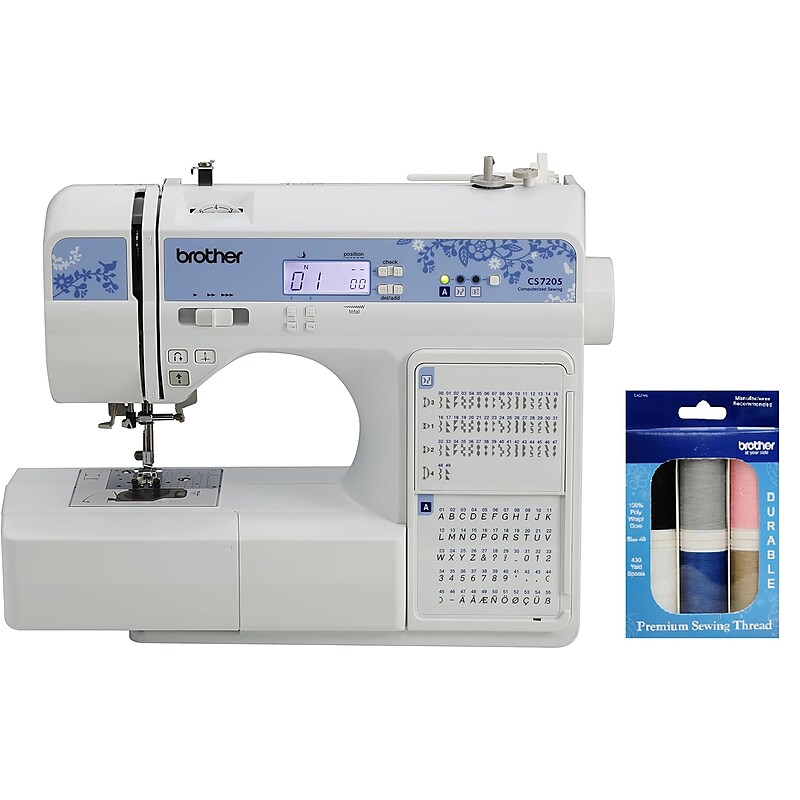 Brother Computerized Sewing Machine with 6-Piece Premium Sewing Thread Pack (CS7205SEW6-STP) image 1
