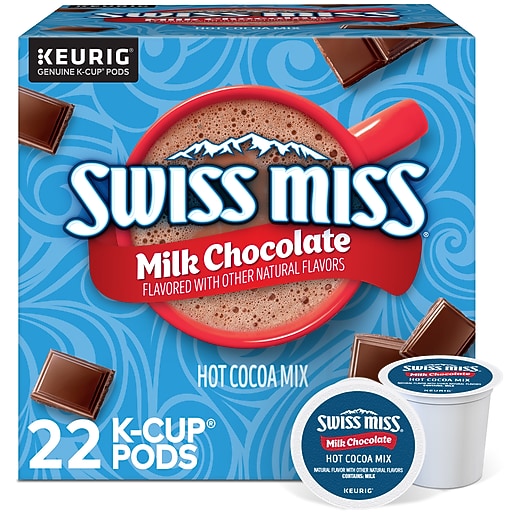 Swiss Miss Milk Chocolate Hot Cocoa 22 K-Cup with a Container of Jet-Puffed  Vanilla Marshmallow Bits and a Bundled Things Serving Spoon