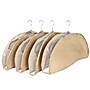 Household Essentials Hanging Clothing Shoulder Dust Covers, Latte Brown, 4/Set (HE1041)~#|#~8297A447-FC30-4E22-9C8F26994AC60514_sc7
