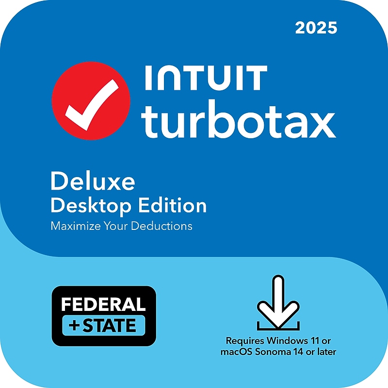 TurboTax Deluxe Desktop Edition 2025, Federal & State Tax Return for 1 User, Windows & Mac, Download (INT940800V145) image 1