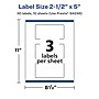 Avery Laser/Inkjet Multipurpose Labels, White, 3 Labels/Sheet, 10 Sheets/Pack (94246-WMF10)~#|#~82A7B73E-5A5B-4186-BDA12B4A1B56D4EA_sc7