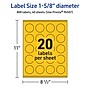Avery Round Laser/Inkjet Multipurpose Labels, 1-5/8" Dia, Bright Yellow (800/Box)~#|#~82B11961-CC70-4C87-AF9CD59E9EFEDB57_sc7