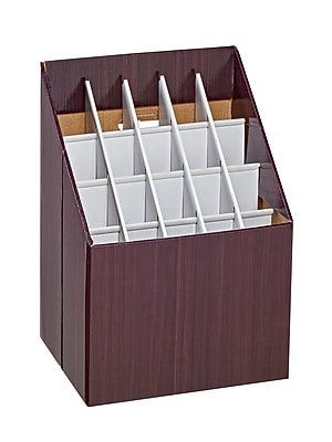 AdirOffice 20-Slot Roll File, 22″H x 12″W x 15″D, Walnut (628) Simolary simolary.com